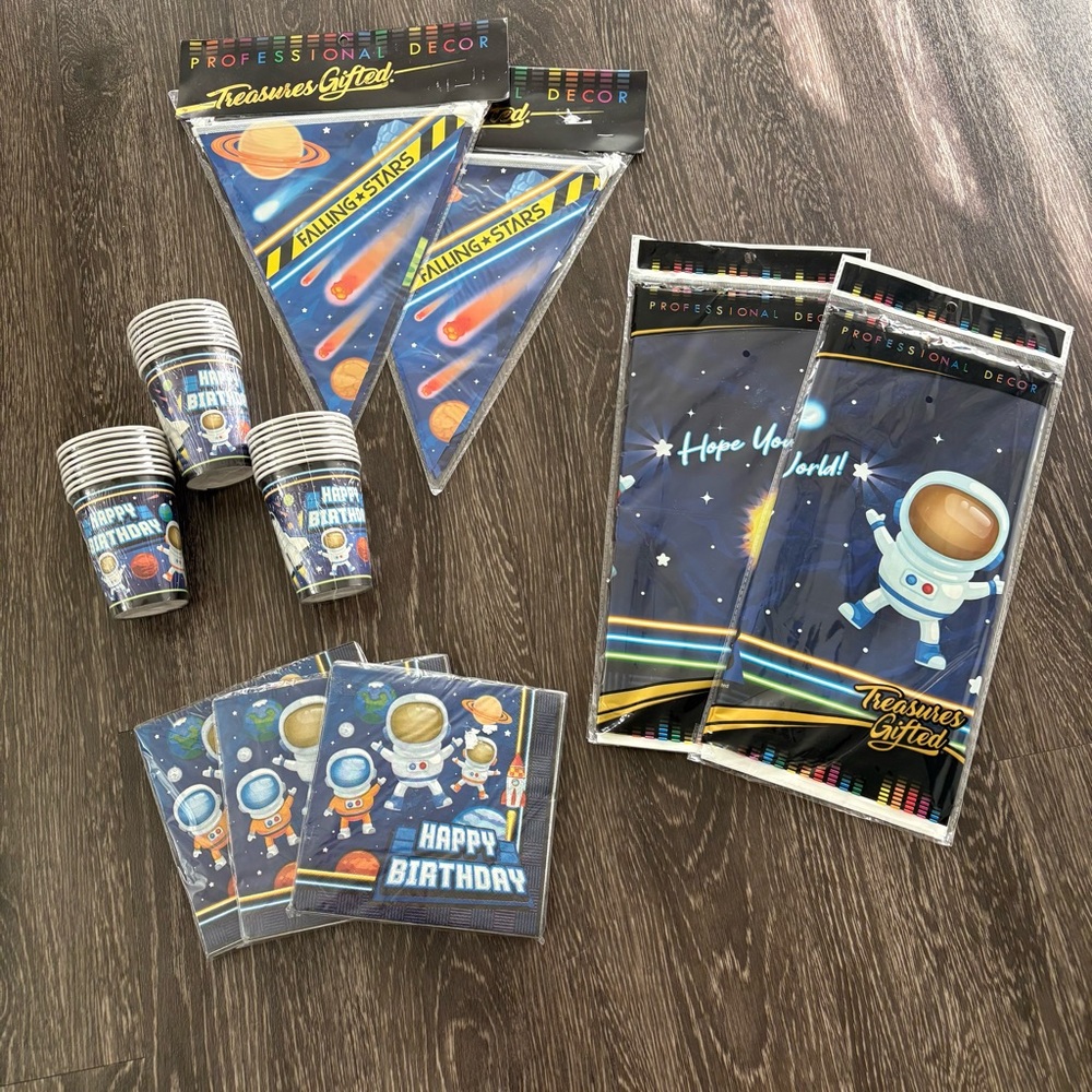 Outer Space Astronaut Rocket Birthday Themed Party Supplies